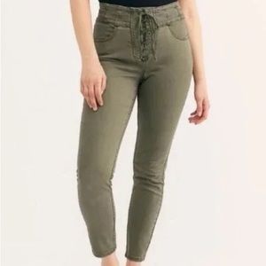 Free people crvy lace up denim